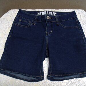 HYDRAULIC Dark Wash Low Rise Bermuda Denim Jean Shorts Sz 7/8 
